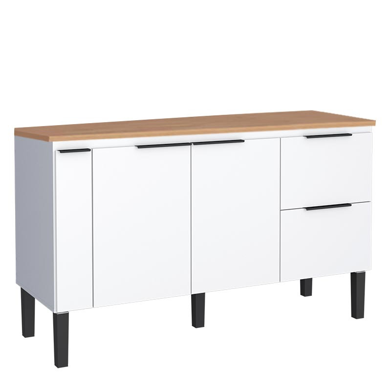 Balcão Buffet Cozinha com Tampo 144x85x51cm Cisne 150 Cozimax Branco/Jequitiba