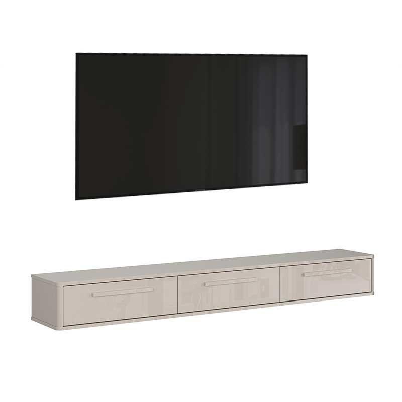 Rack Suspenso de Parede 180cm Sala Quarto Bancada Bali 1.8 Lukaliam Off White