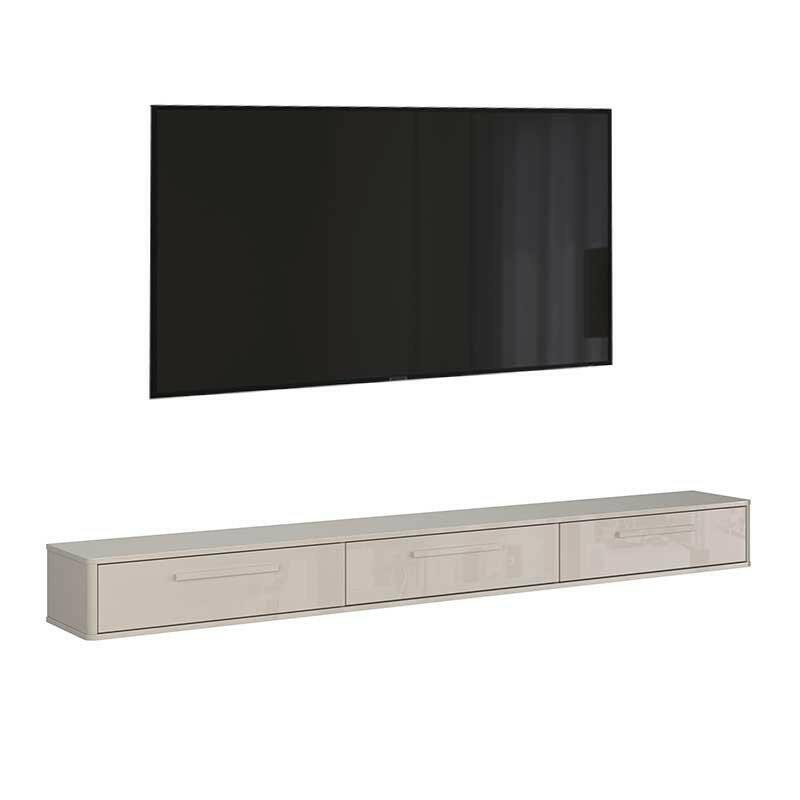 Rack Suspenso de Parede 220cm Sala Quarto Bancada Bali 2.2 Lukaliam Off White