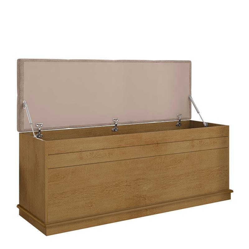 Baú Calçadeira com Assento Capitone 136cm Gênova RV Móveis Cinamomo