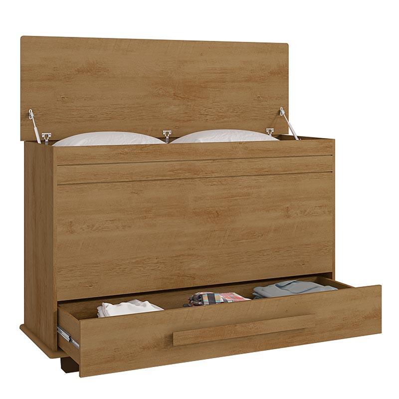 Baú Organizador Quarto com Gaveta 137cm Itália RV Móveis Cinamomo