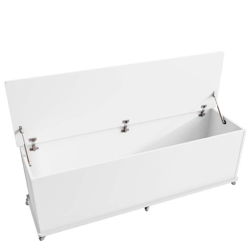 Baú Calçadeira de Cama Quarto 135cm Luca Casa D Branco