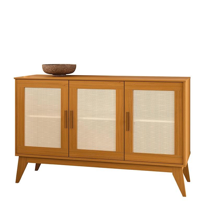 Buffet Sala Jantar Ratan 3 Portas 130cm Andorra EDN Cedro