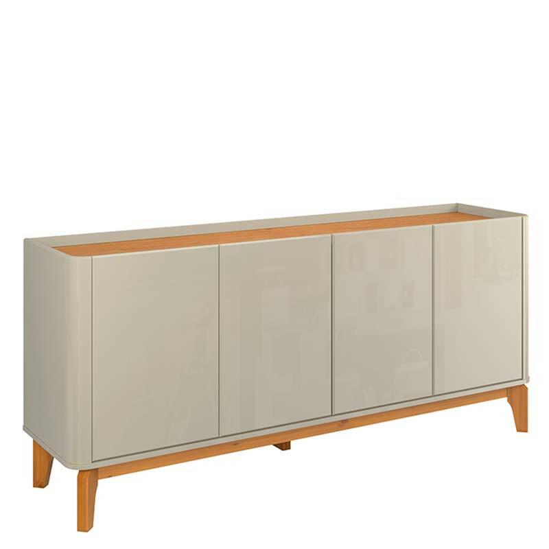 Buffet Balcão 180cm Sala com 4 Portas Flip 1.8 Patrimar Off White/Cinamomo