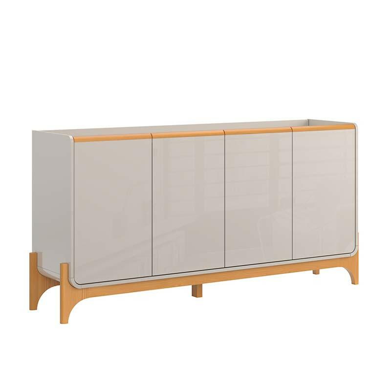 Buffet Balcão 166cm Sala Estar ou Jantar 4 Portas  Lion Lukaliam Off White/Freijo