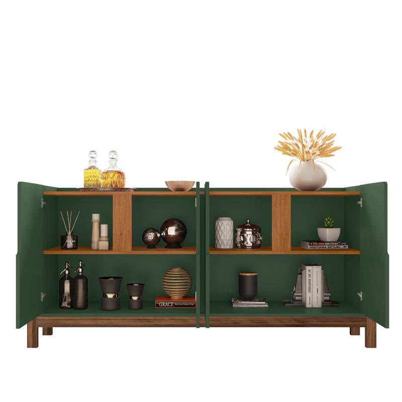 Buffet Balcão Sala de Jantar 4 Portas Lizz 1.7 Casa D Verde/Cedro