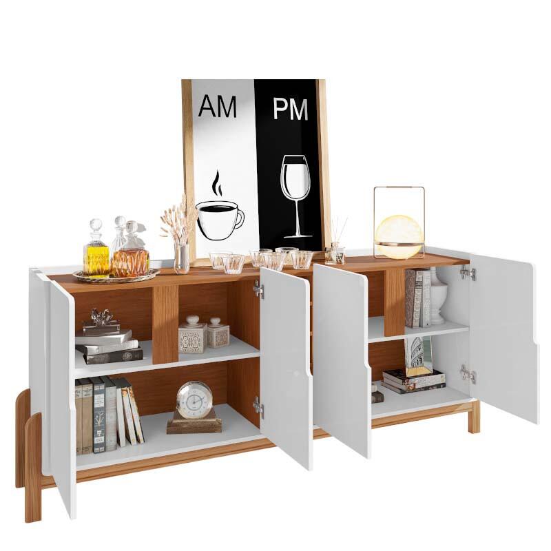 Buffet Balcão Sala de Jantar 4 Portas Adega Lizz 1.9 Casa D Branco/Cedro