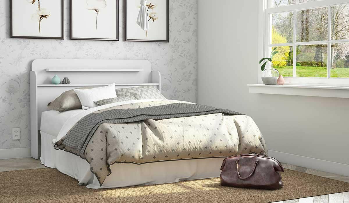 Cabeceira Para Cama Box Casal de 1,38m Rubi Patrimar Branco