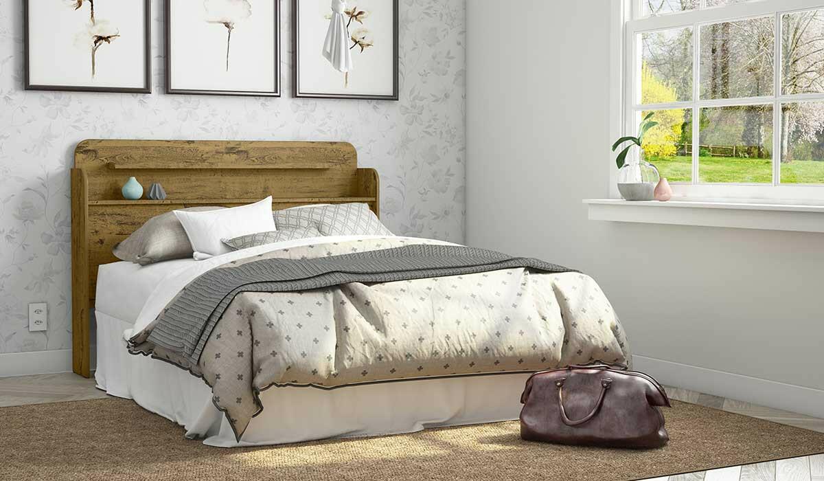 Cabeceira Para Cama Box Casal de 1,38m Rubi Patrimar Nature