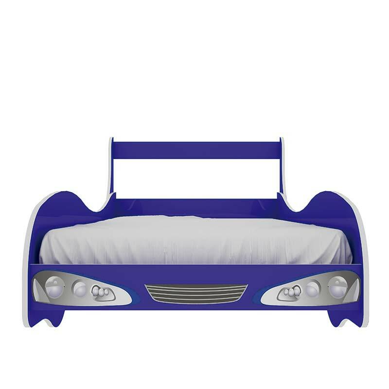 Cama de Solteiro Carro Rally Para Colchão de 88cm Gelius Azul