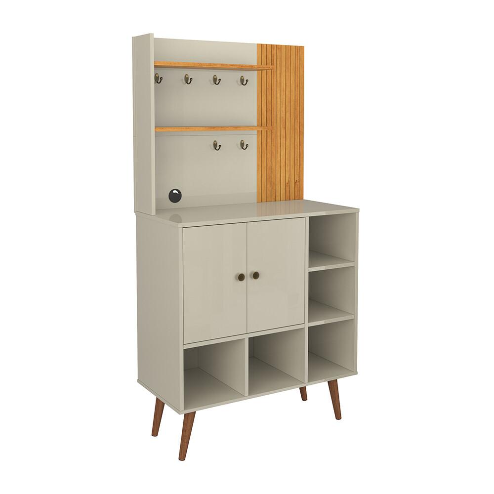 Cantinho do Café Balcão 80cm Aurora Patrimar Off White/Cinamomo
