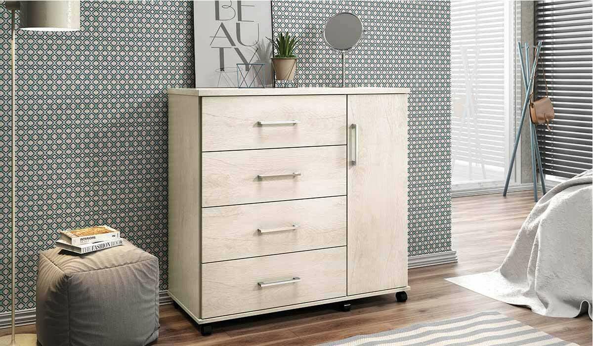 Cômoda Sapateira 4 Gavetas Belle Lukaliam Champagne