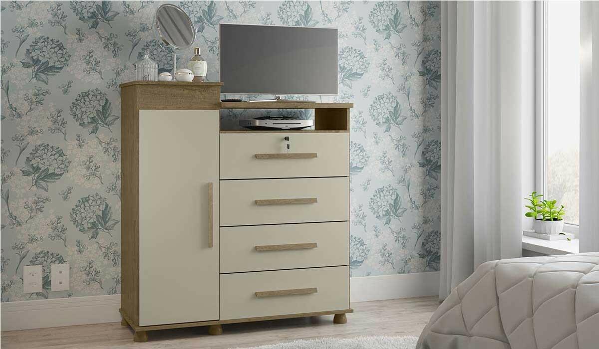 Cômoda Sapateira e Espelho Juma Patrimar Demolição/Off White