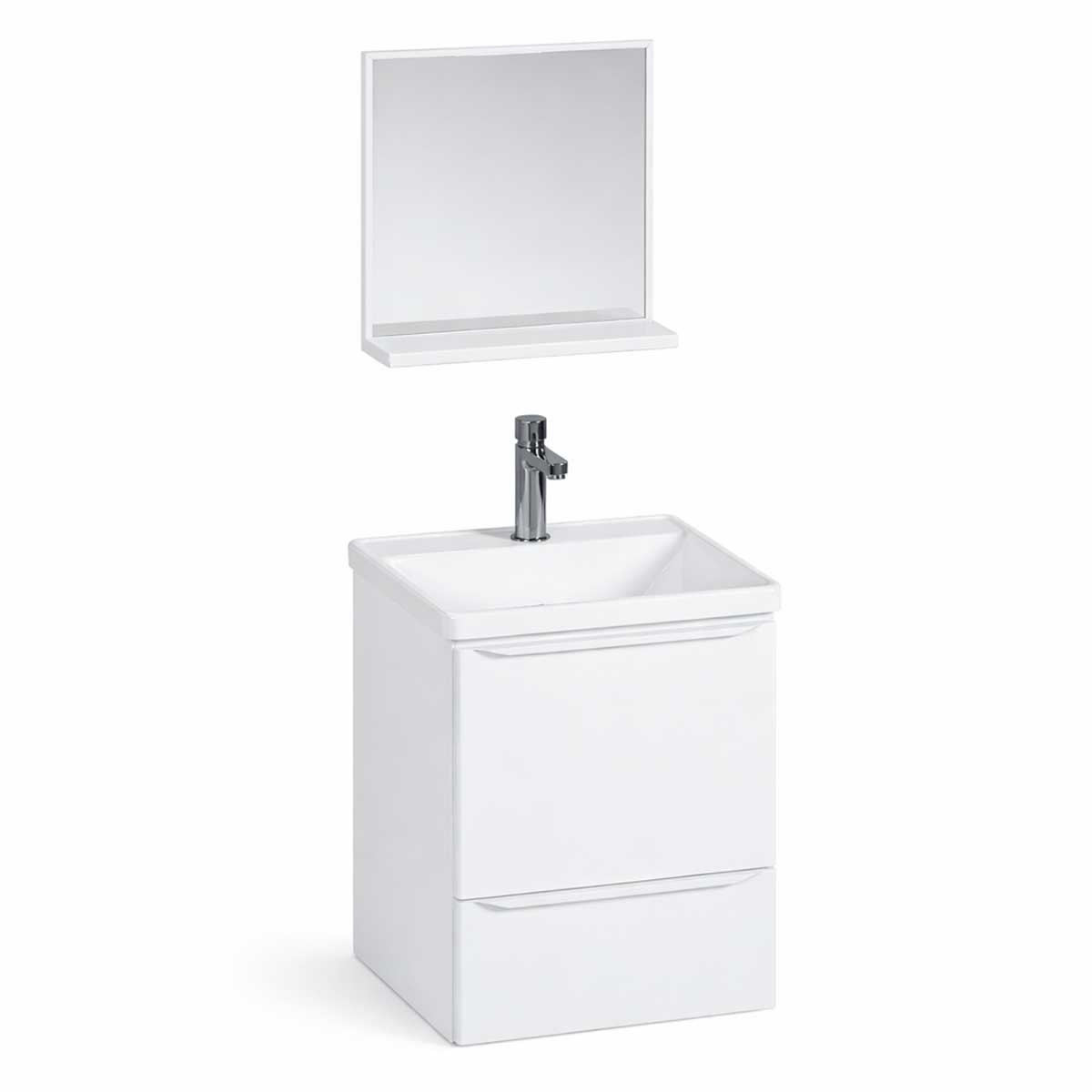 Conjunto para Banheiro em Aço 41x54x41cm Lima 40 com Espelho Cozimax Branco