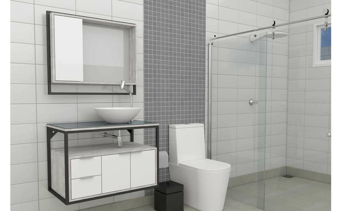 Gabinete Para Banheiro Apoema 80 Cozimax Branco/Calcare