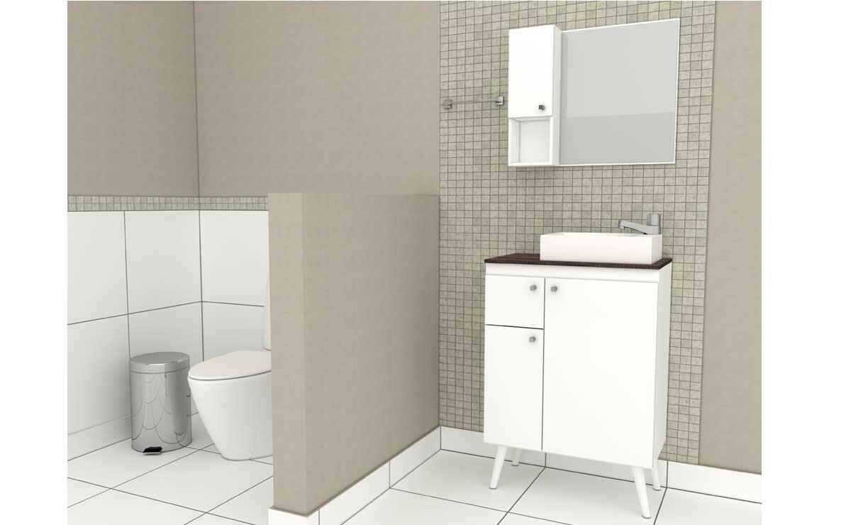 Espelho Para Banheiro Madeira Itaúna 60 Cozimax Branco