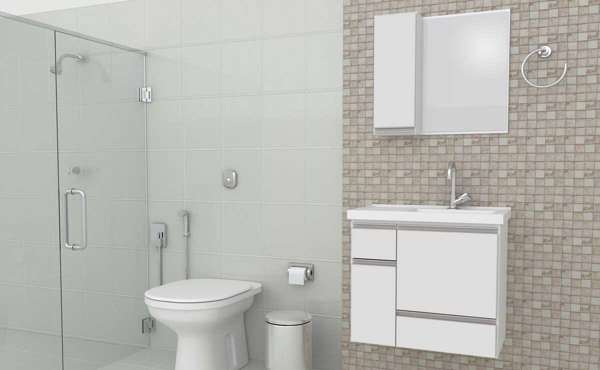 Gabinete Para Banheiro Ibaté 60 Suspenso Cozimax Branco