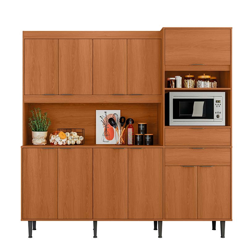 Cozinha Completa 200x200cm 11 Portas 2 Gavetas Bahamas Lukaliam Jequitiba