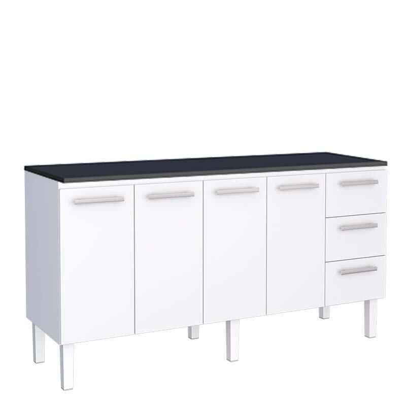 Balcão Cozinha Aço 180 Vênus 3 Gavetas Com Tampo Cozimax Branco