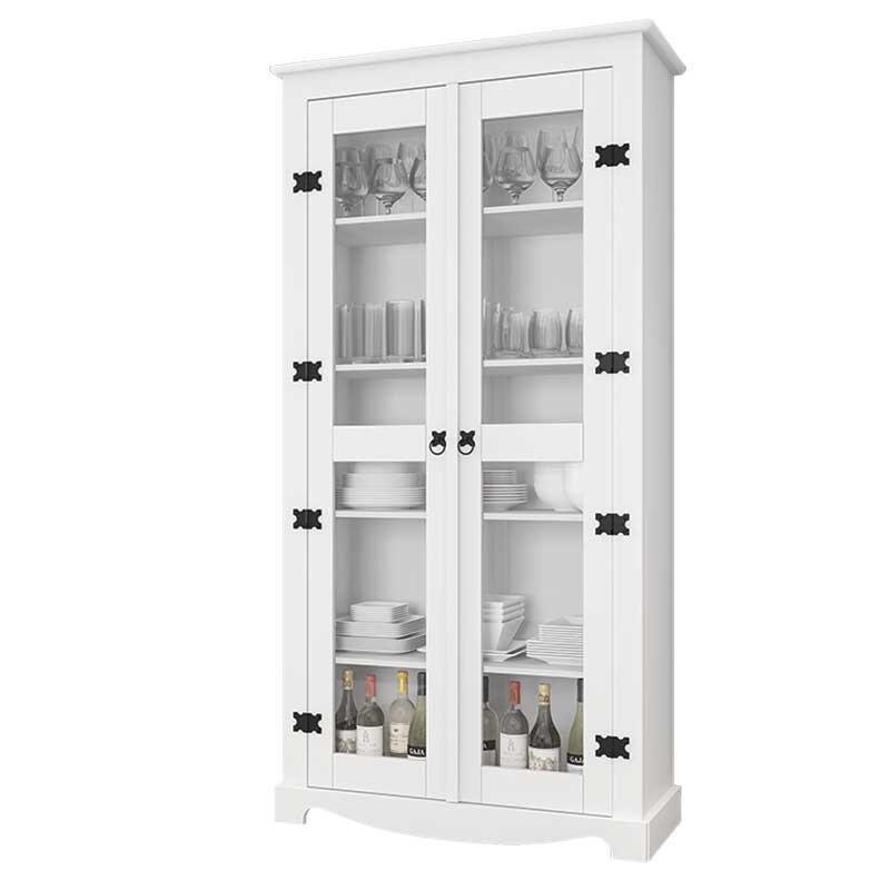 Cristaleira Retrô 2 Portas Vidro 100cm New York RV Móveis Branco