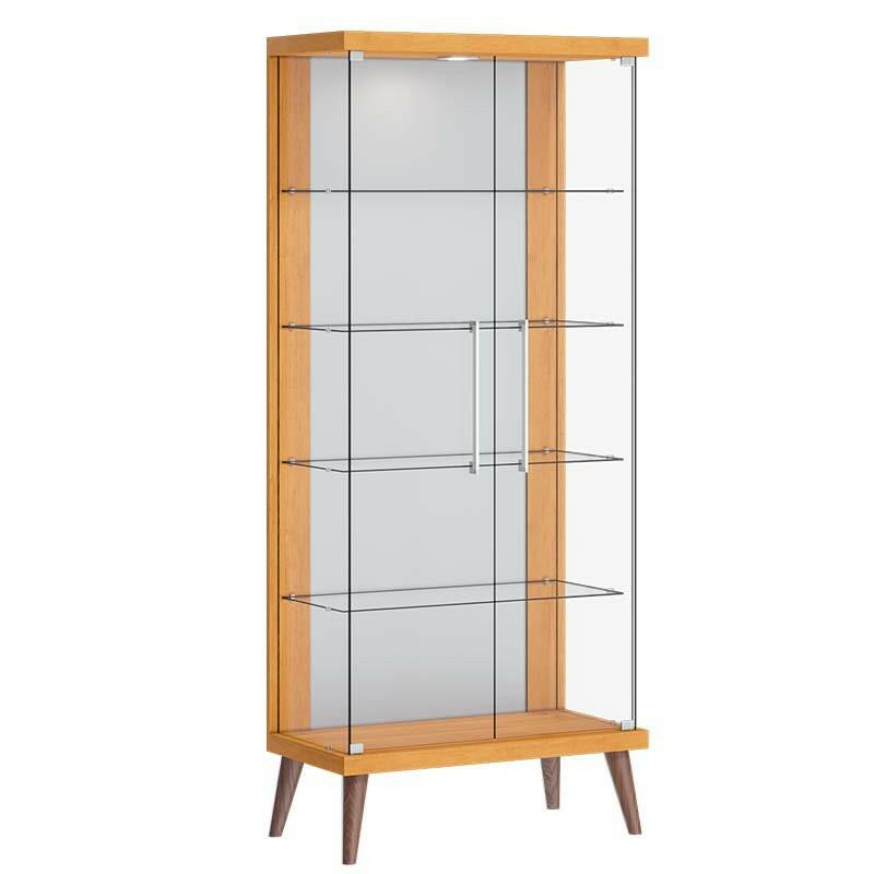 Cristaleira de Vidro Espelho Moderna Com LED 75x179 Tifanny Imcal Nature