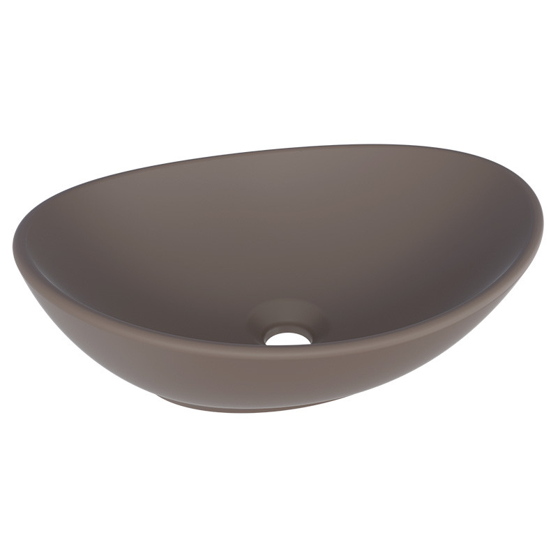 Cuba Para Banheiro Louça Oval 41x32x14cm Bali Cozimax Marrom