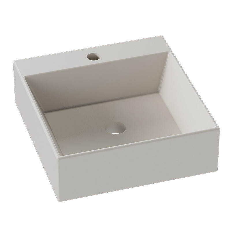 Cuba Para Banheiro 35x37x11cm Mármore Sintético Cubo Cozimax Baunilha Fosco