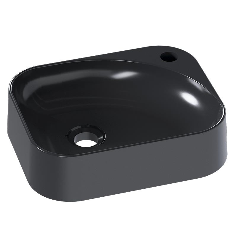 Cuba Para Banheiro 37x30x9cm Mármore Sintético Libra Cozimax Preto