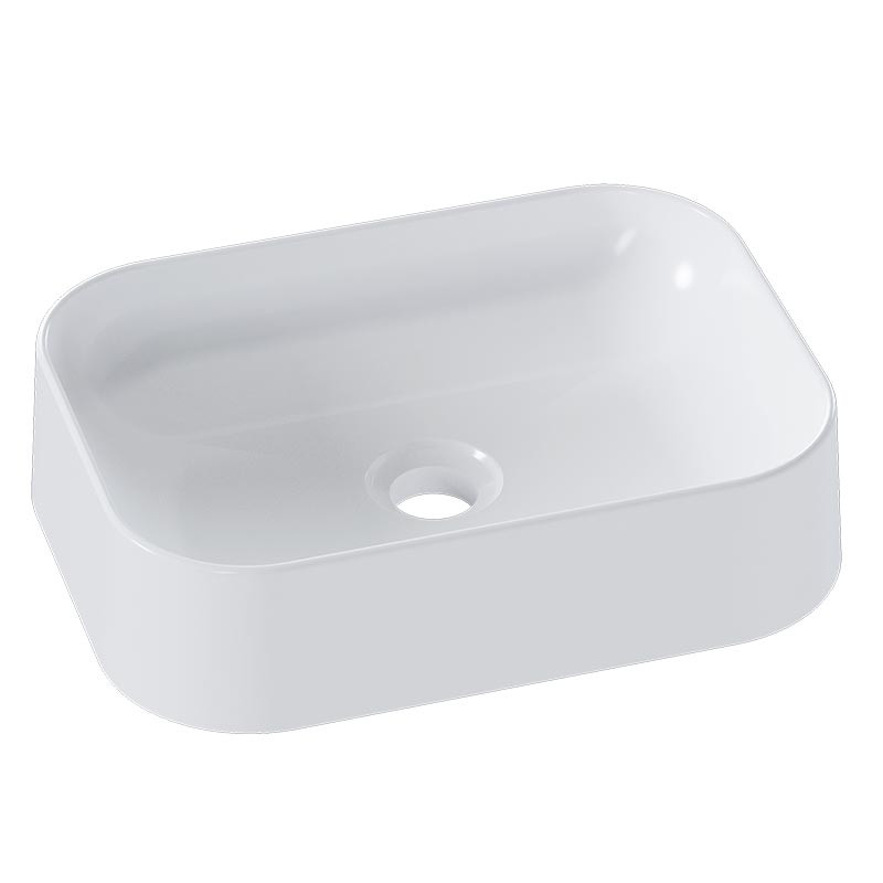 Cuba Para Banheiro 39x29x10cm Mármore Sintético Luna Cozimax Branco