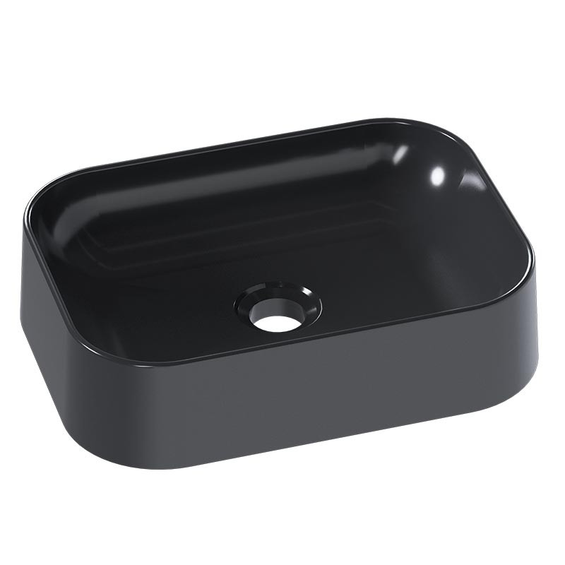 Cuba Para Banheiro 39x29x10cm Mármore Sintético Luna Cozimax Preto