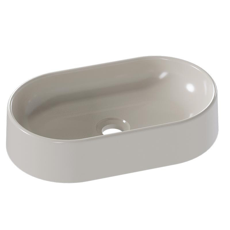 Cuba Para Banheiro Oval 43x25x8cm Mármore Sintético Nimbus Cozimax Baunilha