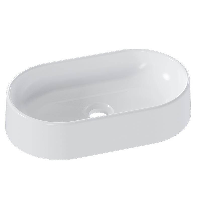 Cuba Para Banheiro Oval 43x25x8cm Mármore Sintético Nimbus Cozimax Branco