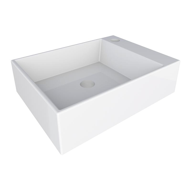Cuba Para Banheiro 40x29x10cm Mármore Sintético Prisma Base Cozimax Branco