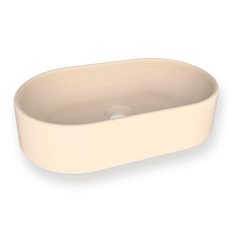 Cuba Para Banheiro Oval 43x25 Mármore Sintético Nimbus Cozimax Areia