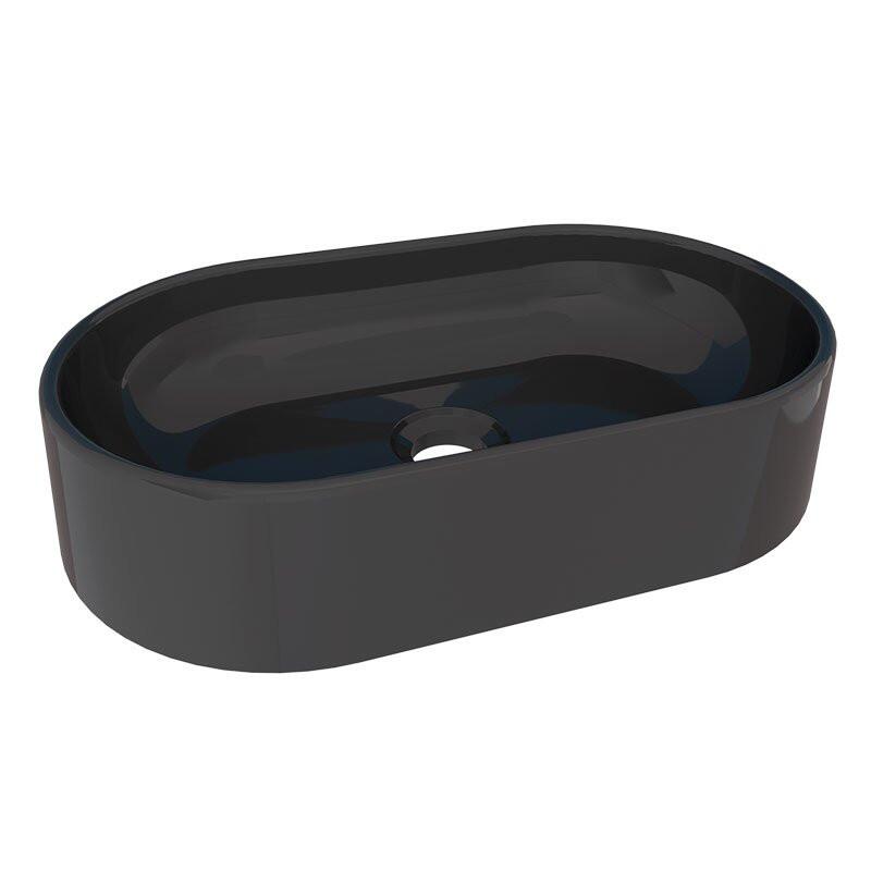 Cuba Para Banheiro Oval 43x25 Mármore Sintético Nimbus Cozimax Preto