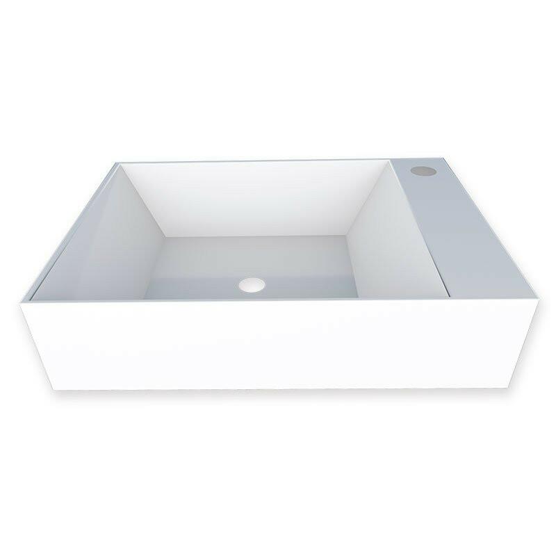 Cuba Para Banheiro 40x29 Mármore Sintético Prisma Base Cozimax Branco