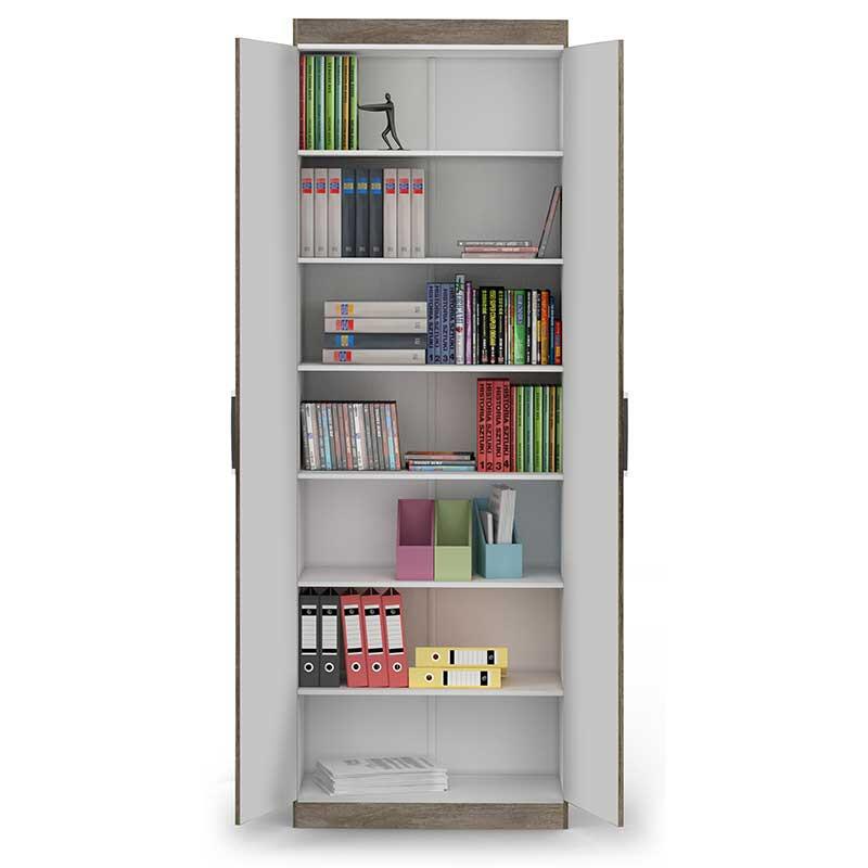 Organizador Multiuso Quarto Sala Escritório 2 Portas 204x70cm Delta Lukaliam Canela