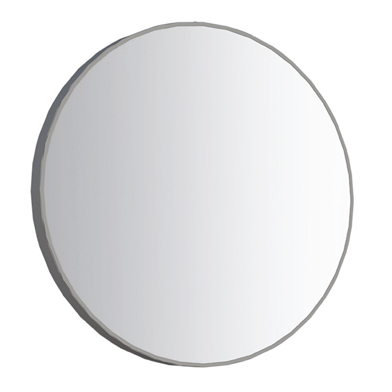 Espelho Para Banheiro Redondo Aço 50x50x4cm Luna 50 Cozimax Cinza
