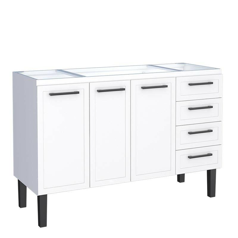 Gabinete de Aço Para Pia 140cm 3 Portas Juno/Apolo 4 Gavetas Cozimax Branco
