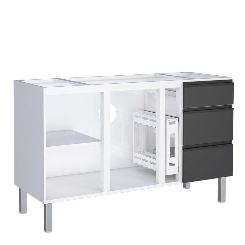 Gabinete de Aço Para Pia 150cm 3 Gavetas Cozinha Gaia Cozimax Preto Gabinete de Aço Para Pia 150cm 3 Gavetas Cozinha Gaia Cozimax Preto