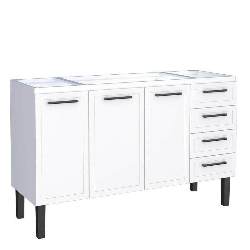 Gabinete de Aço Para Pia 150cm 3 Portas Juno/Apolo 4 Gavetas Cozimax Branco