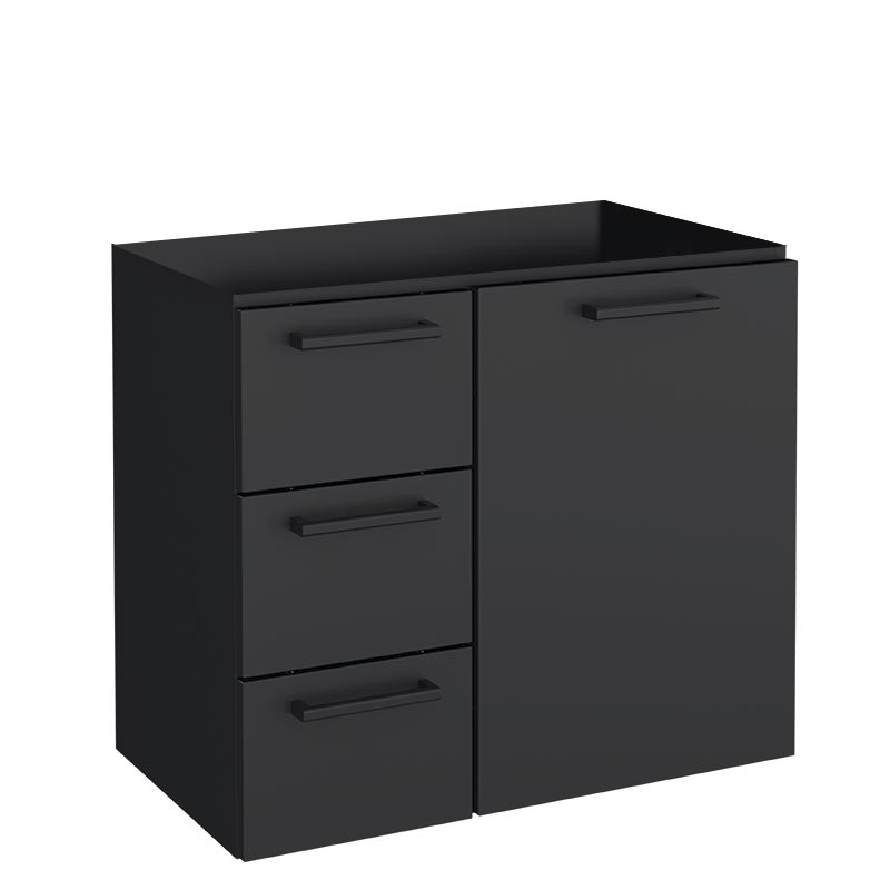 Gabinete Banheiro Aço Para Bancada 60x55x33cm Sem Lavatório Ameixa 60 Cozimax Preto