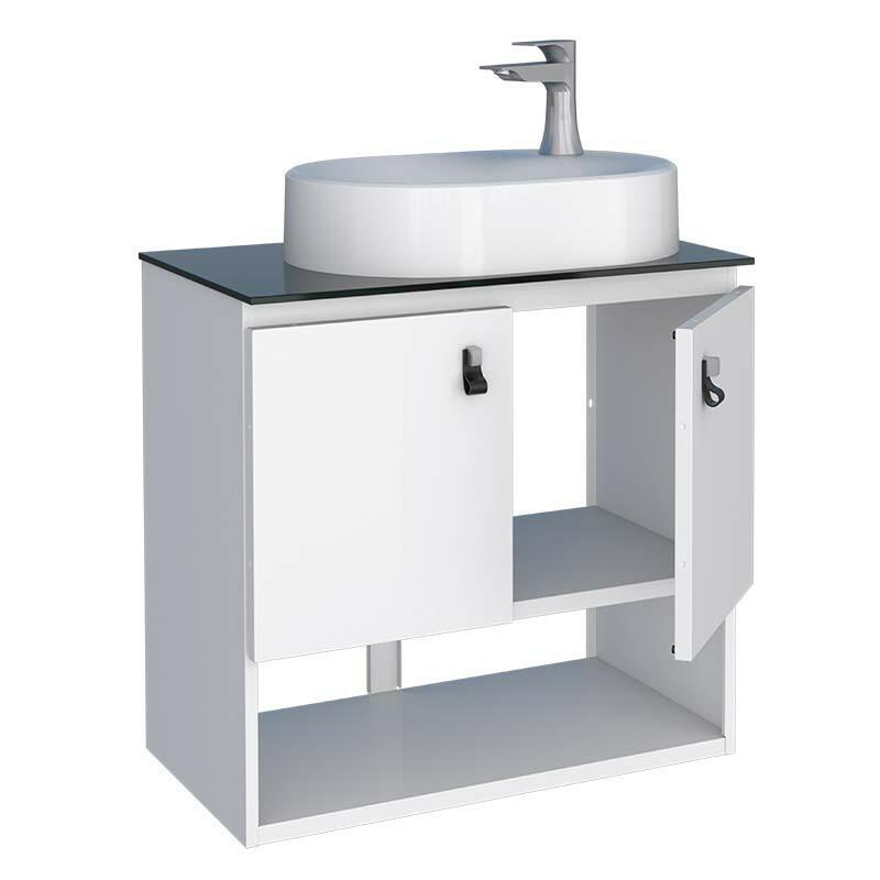 Gabinete Para Banheiro Aço Sem Cuba Baru 60 Cozimax Branco
