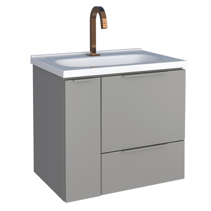 Gabinete Para Banheiro em Aço 60x56x43cm Com Lavatório Caqui 60 Cozimax Cinza