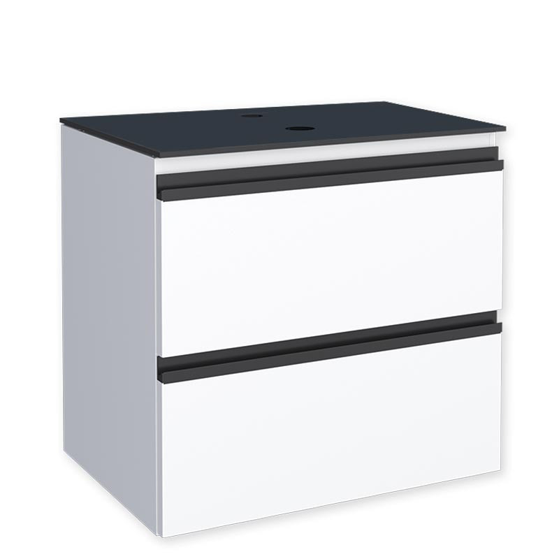 Gabinete Para Banheiro Aço 60x57x44cm Com Tampo Vidro Sem Cuba Gaia 60 Cozimax Branco