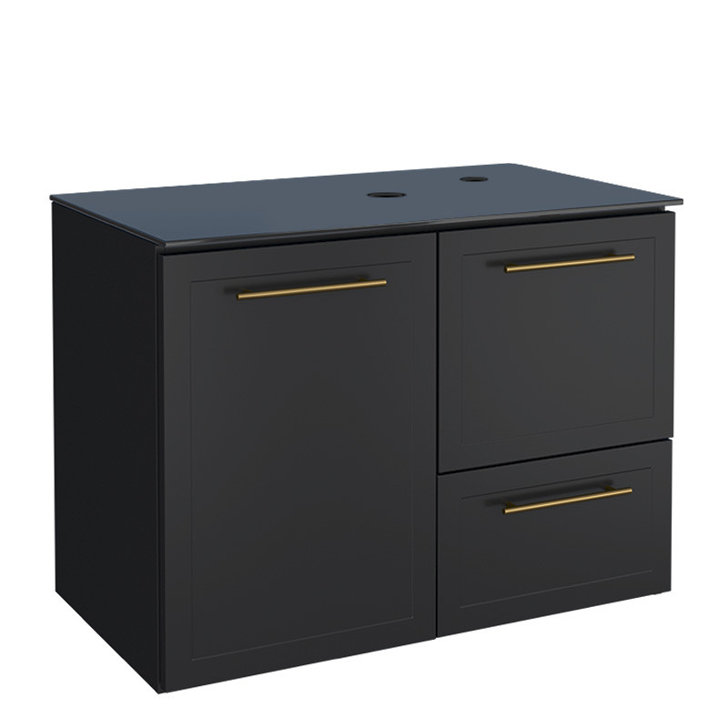 Gabinete Para Banheiro Aço 77x56x45cm Sem Cuba Jambo 80 Cozimax Preto