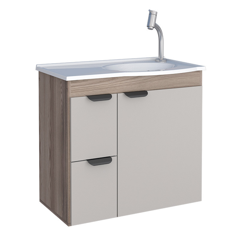 Gabinete Para Banheiro Madeira 60x56x32cm Com Lavatório  Margarida Cozimax Tamarindo/Nude