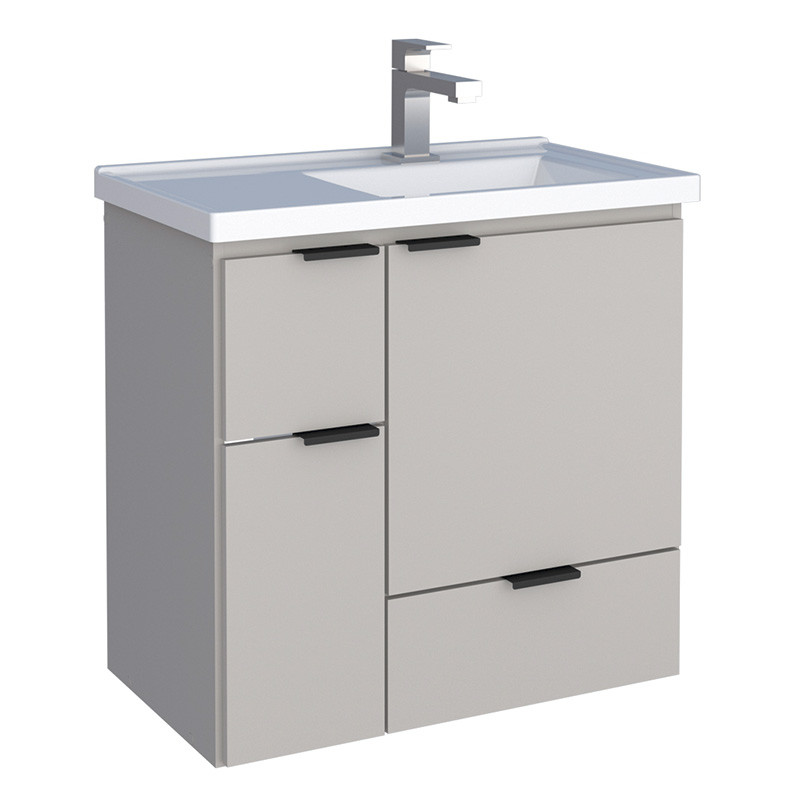 Gabinete Para Banheiro Madeira 60x59x35cm Orquídea 60 Com Lavatório Cozimax Nude