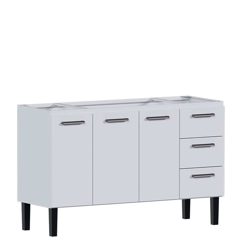 Gabinete de Aço Para Pia de 160cm 3 Gavetas 153x92x52cm Novo Vênus Cozimax Branco