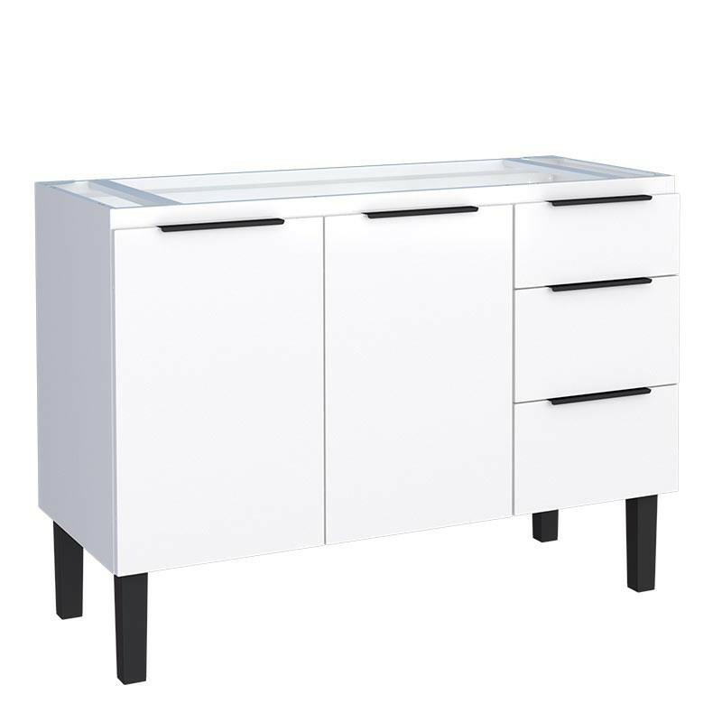 Gabinete de Aço Para Pia 120cm 2 Portas 3 Gavetas Júpiter Cozimax Branco